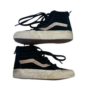 Vans Toddler Girls black and gold glitter vans sneakers